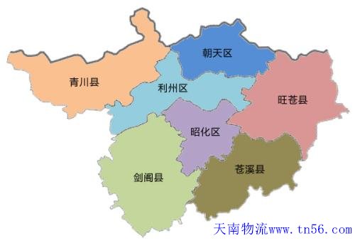 东莞到广元物流地图